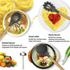 Easy-to-clean and dishwasher-friendly kitchen tool set with hanging holes for organized wall storage.