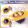 Infographic Panel Explaining Dynamic Three Hundred and Sixty Degree Free Rotation Mechanism to Keep Food Level