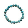 Studio White Background Product Shot Of Symmetrical Round South African Turquoise Gemstone Strand Wristband